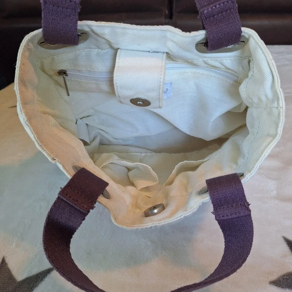 Vintage Botanical Collection Canvas Mini Tote Bag Crabtree & Evelyn Pomegranate - Picture 6 of 11